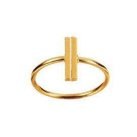 Gouden ring minimalistische ring dubbele staven.